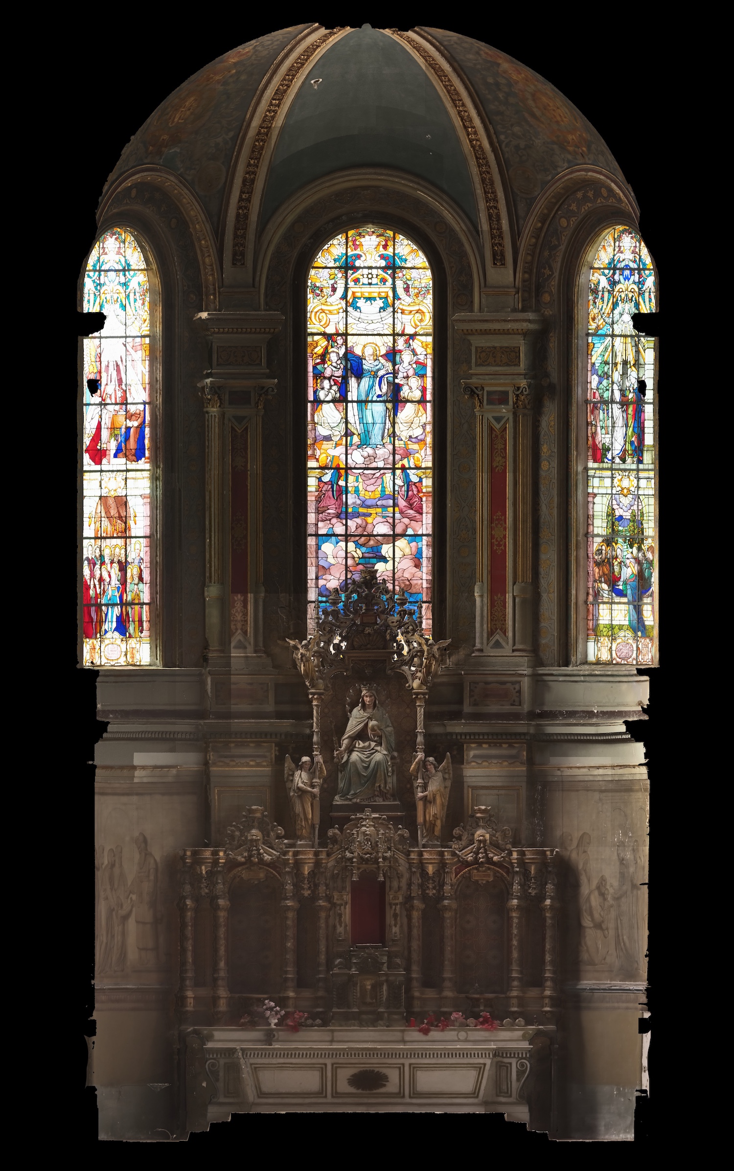 Orthoimage (face) de l’église Notre Dame des Anges à Tourcoing réalisé par Atelier Sauvegarde